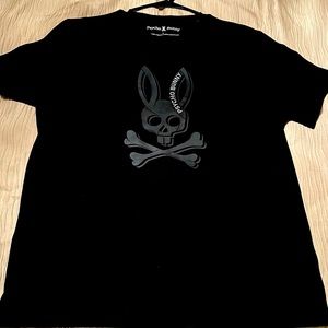 Mens Psycho Bunny black logo t-shirt short sleeve size 6